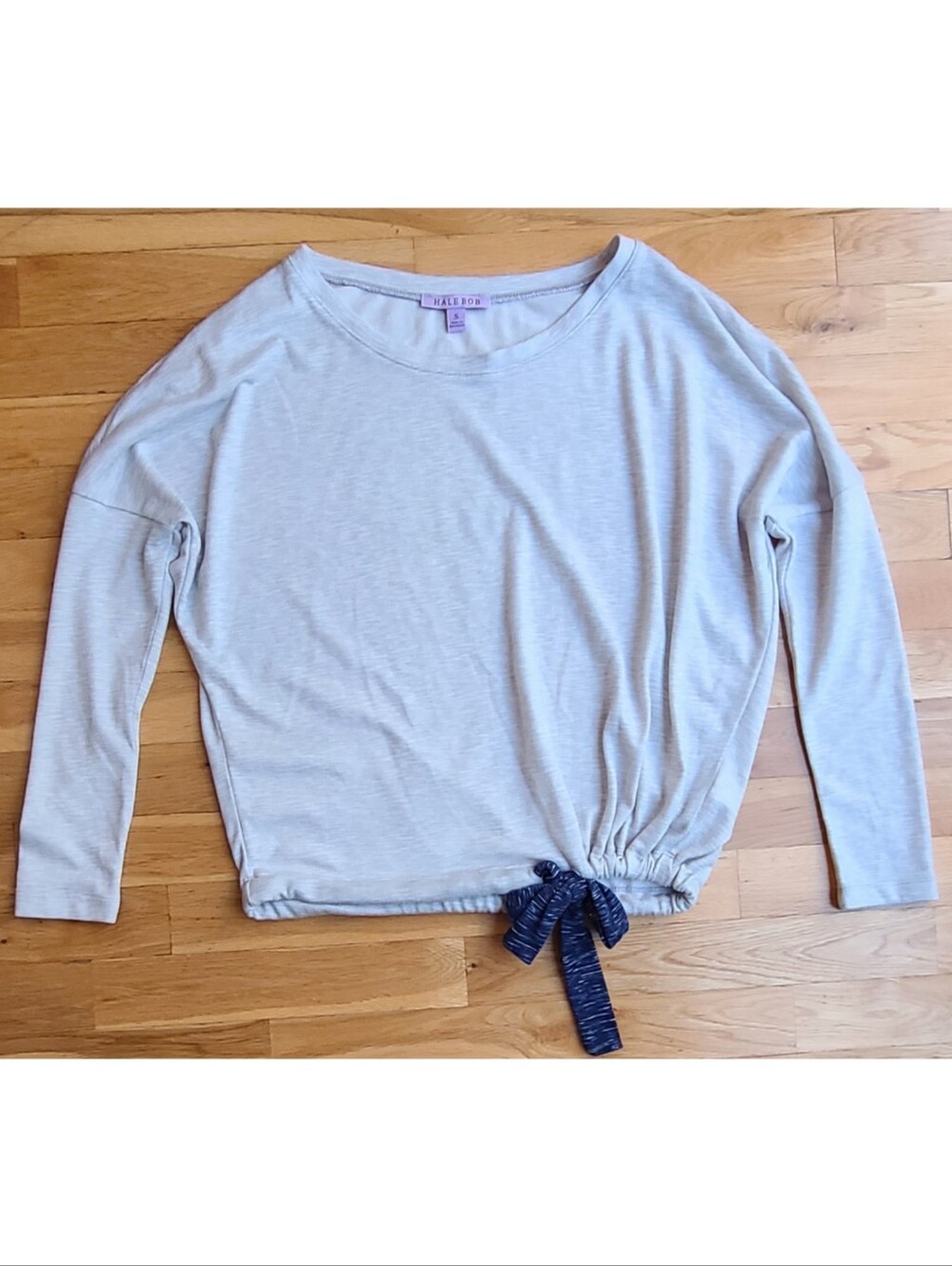 🆕️ Hale Bob Tie Waist Top Gray Size Small | Round Neck Blouse Loungewear